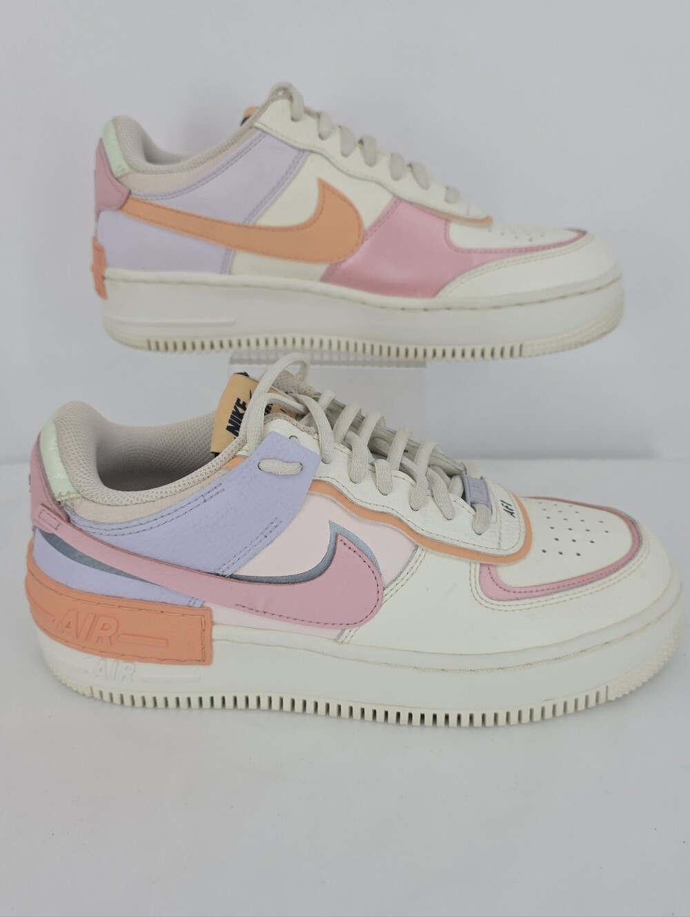 Nike Air Force 1 Shadow Womens 9 Pink Glaze Pastel Sneakers CI0919-111 AF1